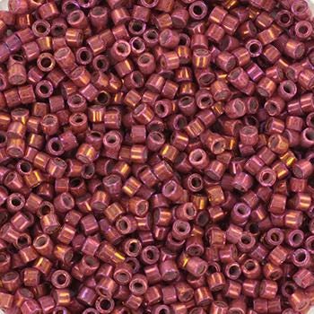 Miyuki Delica beads metallic iris rhubarb gold, color DB 1016, 5g size 11/0, japanese beads, Miyuki DB1016, cylindrical beads, Miyuki red