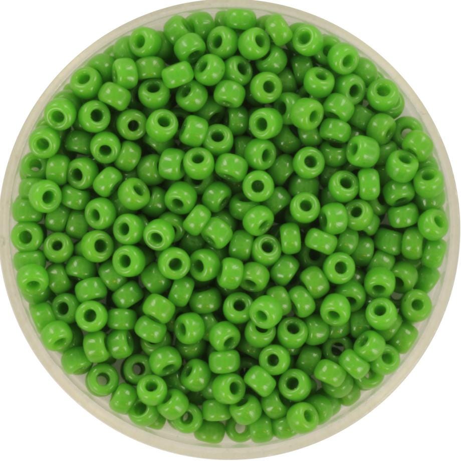 10g Miyuki seed beads 8/0, opaque green 411, color green beads, size 8 3mm, dark green rocailles