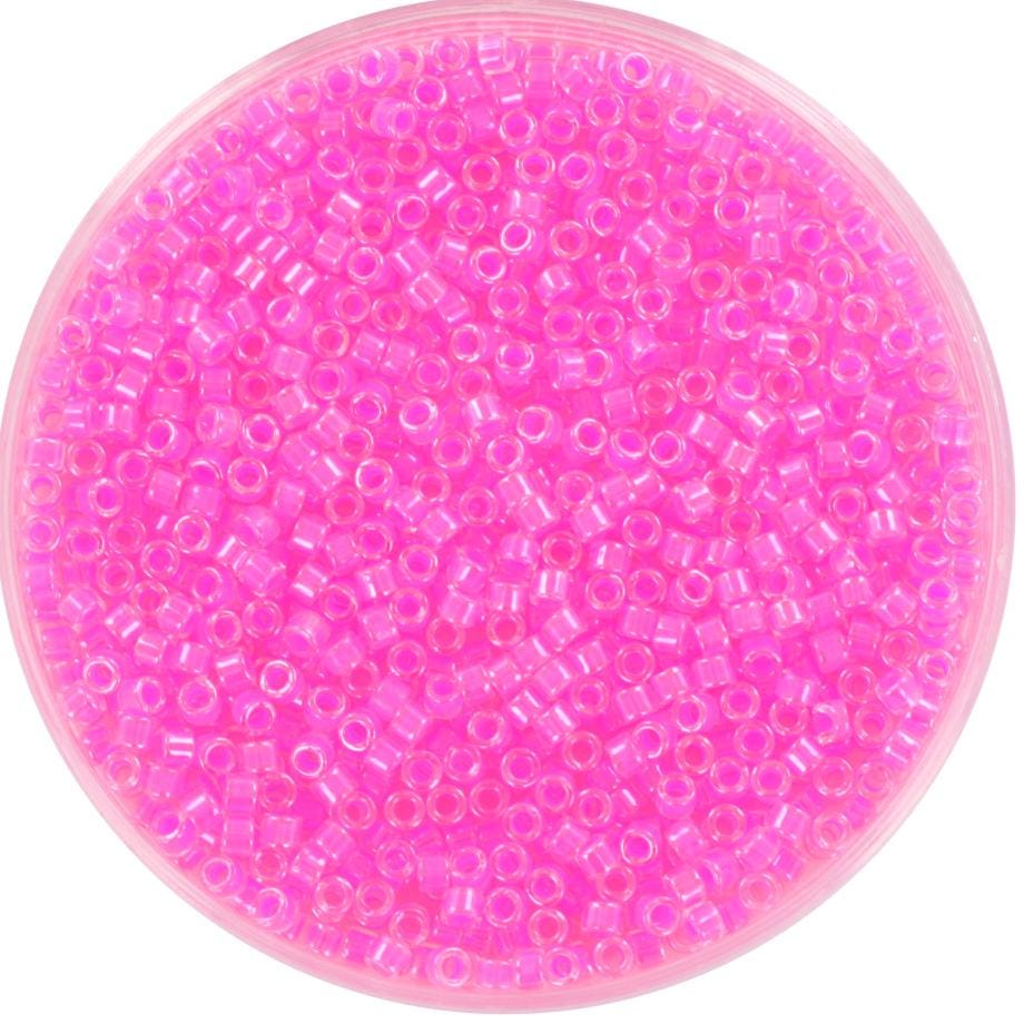 Miyuki Delica beads luminous cotton candy, 5g 11/0 color DB 2036, cylindrical beads, Miyuki pink beads, Miyuki neon pink