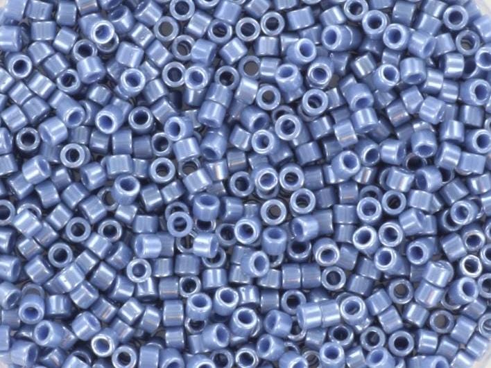 Miyuki Delica beads opaque luster blueberry, 5g 11/0 DB267, cylindrical beads, blue luster Miyuki, color DB 267 light blue