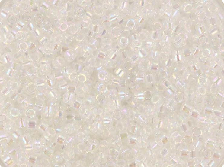 Miyuki Delica beads transparent ab crystal, color DB 051, size 11/0, japanese beads, Miyuki DB-51, Miyuki clear cylindrical beads