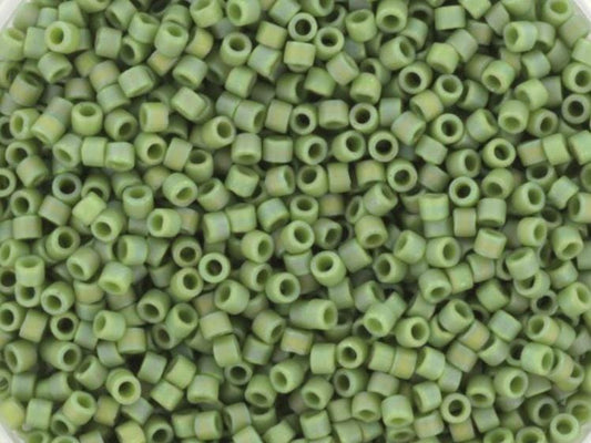 Miyuki Delica beads opaque glazed frosted pistachio, 5g 11/0 DB2310, cylindrical beads, DB 2310 miyuki delica green, matte light green