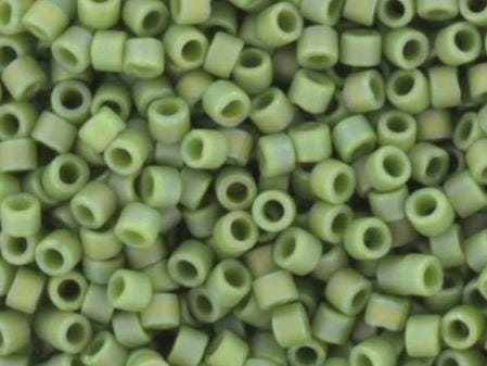 Miyuki Delica beads opaque glazed frosted pistachio, 5g 11/0 DB2310, cylindrical beads, DB 2310 miyuki delica green, matte light green