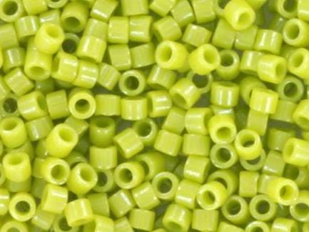 Miyuki Delica beads opaque luster chartreuse, size 11/0 color DB 262, Japanese beads, cylindrical beads, Miyuki Delica green, Miyuki DB262