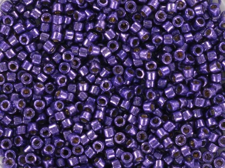 Miyuki Delica beads duracoat galvanized dark lilac, 5g 11/0 DB 2509, Miyuki Delica purple, dark violet, japanese beads, Seed beads