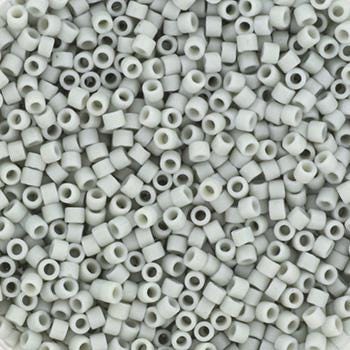 Miyuki Delica beads opaque glazed frosted gray, 5g 11/0 DB2281, cylindrical beads, matte luster gray, color DB 2281