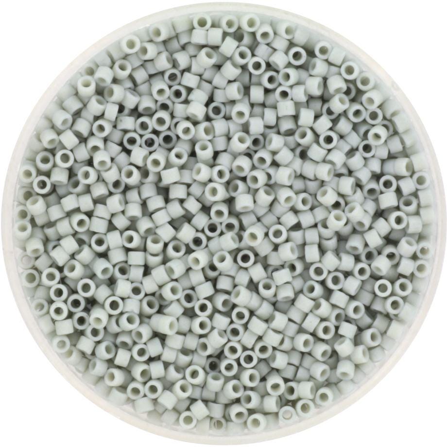 Miyuki Delica beads opaque glazed frosted gray, 5g 11/0 DB2281, cylindrical beads, matte luster gray, color DB 2281