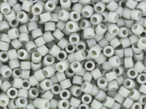 Miyuki Delica beads opaque glazed frosted gray, 5g 11/0 DB2281, cylindrical beads, matte luster gray, color DB 2281