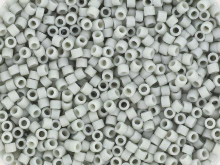 Miyuki Delica beads opaque glazed frosted gray, 5g 11/0 DB2281, cylindrical beads, matte luster gray, color DB 2281