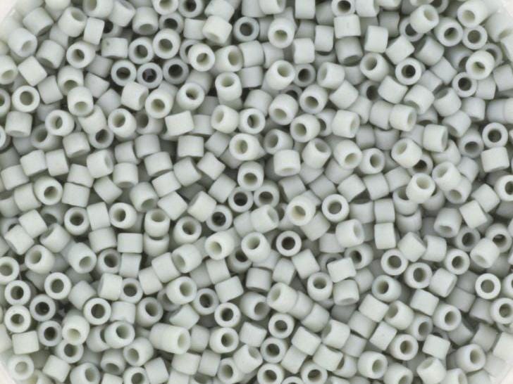 Miyuki Delica beads opaque glazed frosted gray, 5g 11/0 DB2281, cylindrical beads, matte luster gray, color DB 2281