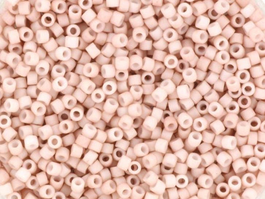 Miyuki Delica beads opaque matte pink champagne, 5g 11/0 DB1515, cylindrical beads, light pink Miyuki, color DB 1525, matte rosé