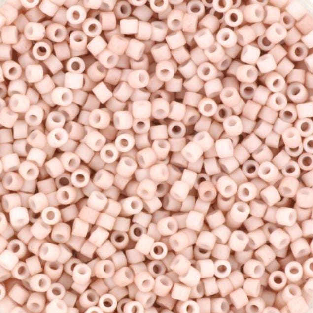 Miyuki Delica beads opaque matte pink champagne, 5g 11/0 DB1515, cylindrical beads, light pink Miyuki, color DB 1525, matte rosé