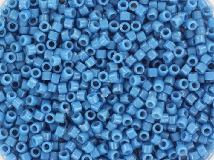 Miyuki Delica beads duracoat opaque dyed juniper berry, 5g 11/0 color DB 2135, cylindrical beads, Miyuki opaque blue DB2135