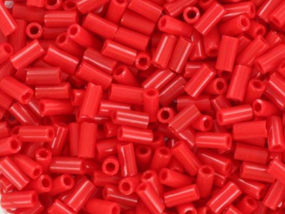 Miyuki bugles 3mm, opaque red, color 408, beads from japan, tube shaped beads, long beads, japanese beads