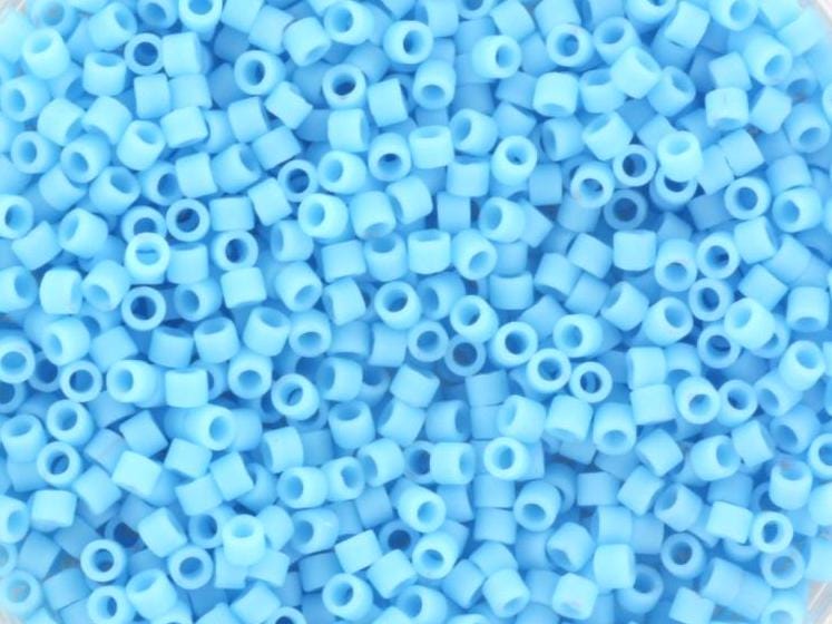 Miyuki Delica beads opaque matte turquoise blue, 5g 11/0 DB755, cylindrical beads, opaque blue Miyuki, color DB 755, Delica turquoise