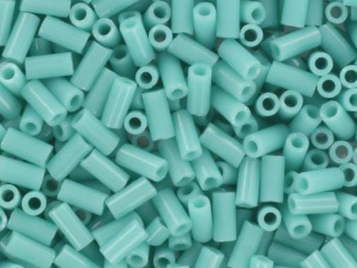 Miyuki bugles 3mm, opaque turquoise green, color 412, beads from japan, tube shaped beads, long beads, japanese beads