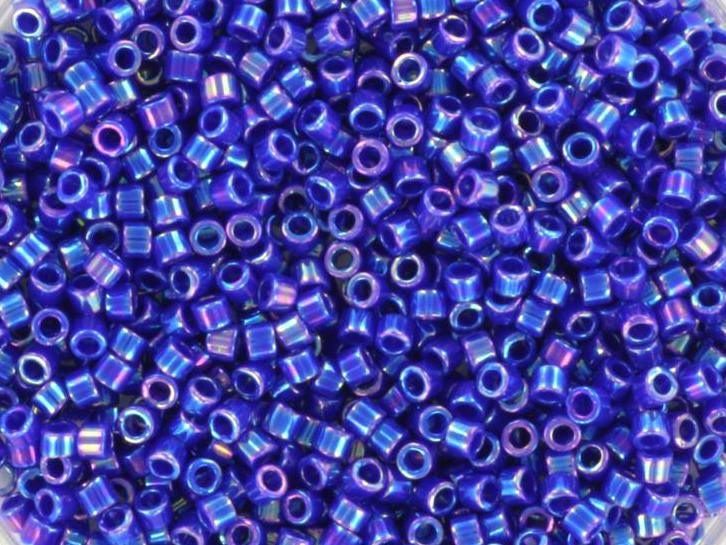 Miyuki Delica beads opaque ab cobalt, 5g 11/0 color DB 165, cylindrical beads, Delica beads DB165, luster blue