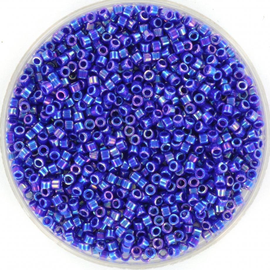 Miyuki Delica beads opaque ab cobalt, 5g 11/0 color DB 165, cylindrical beads, Delica beads DB165, luster blue