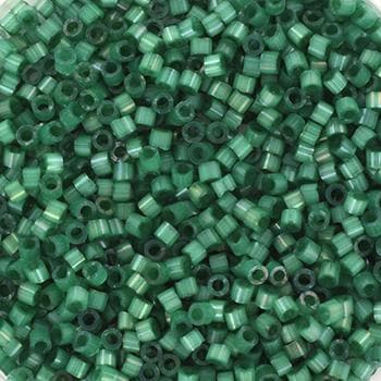 Miyuki Delica beads silk satin dyed emerald, green color DB1814, 5g size 11/0, japanese beads, Miyuki color DB-1814, cylindrical beads