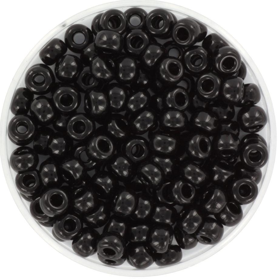 10g Miyuki seed beads 6/0, opaque black 401, japanese beads, large black rocailles, size 4mm, pony beads