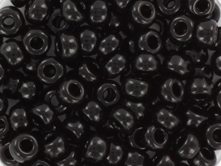 10g Miyuki seed beads 6/0, opaque black 401, japanese beads, large black rocailles, size 4mm, pony beads