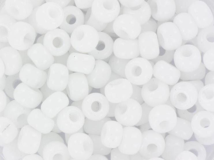 10g Miyuki seed beads 6/0, opaque white 402, japanese beads, large white rocailles, size 4mm, pony beads