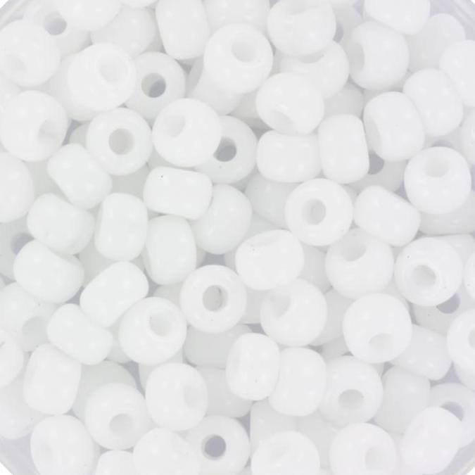 10g Miyuki seed beads 6/0, opaque white 402, japanese beads, large white rocailles, size 4mm, pony beads