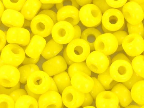 10g Miyuki seed beads 6/0, opaque yellow 404, japanese beads, large yellow rocailles, size 4mm, pony beads