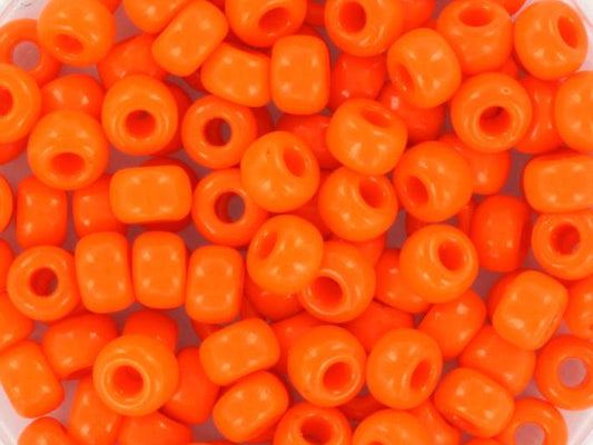 10g Miyuki seed beads 6/0, opaque orange 406, japanese beads, large orange rocailles, size 4mm, pony beads