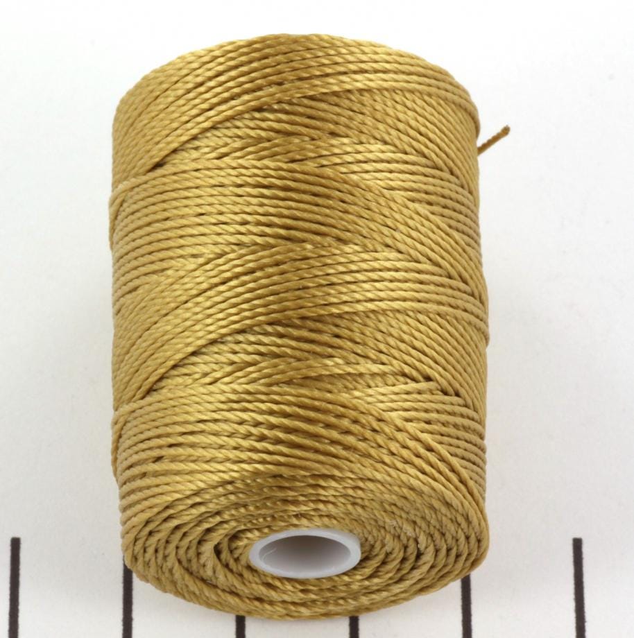 5 meters C-lon bead cord 0.5 mm Tan, macrame cord light brown, micro macrame nylon cord, kumihimo yarn, ocre C Lon thread