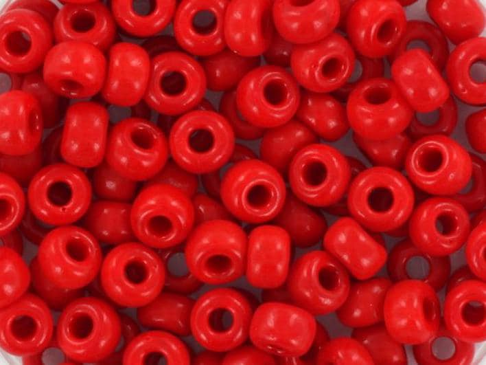 10g Miyuki seed beads 6/0, opaque red 408, japanese beads, large red rocailles, size 4mm, pony beads