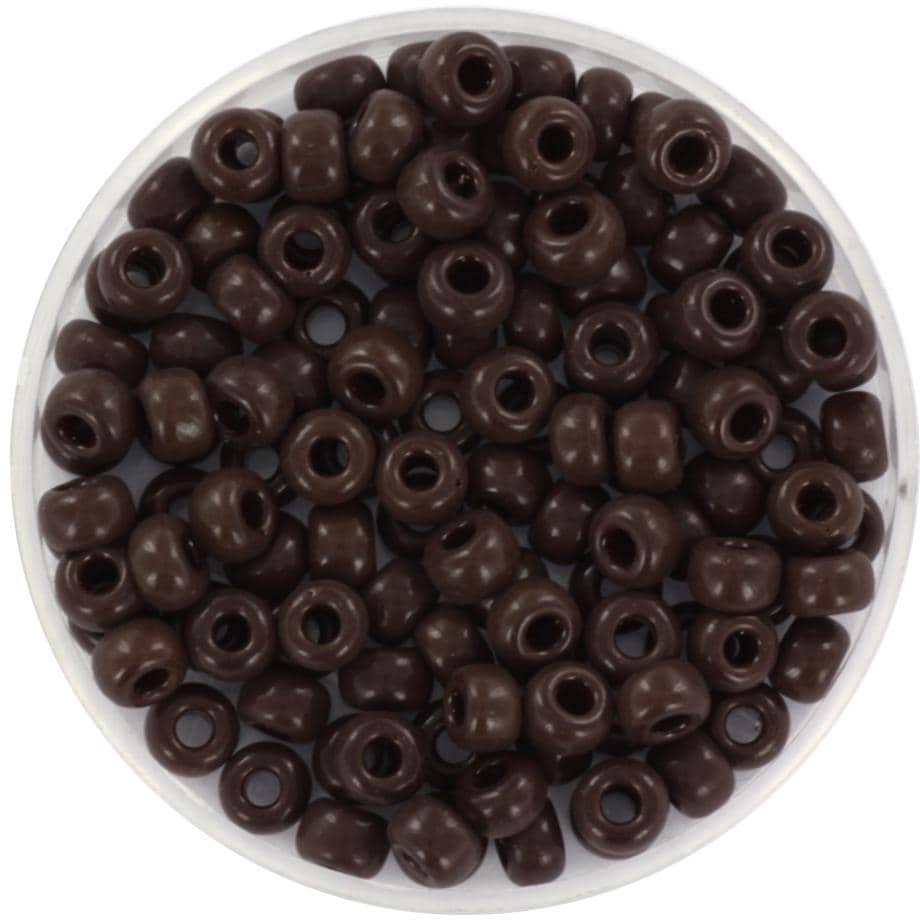 10g Miyuki seed beads 6/0, opaque chocolate brown 409, japanese beads, large brown rocailles, size 4mm, pony beads