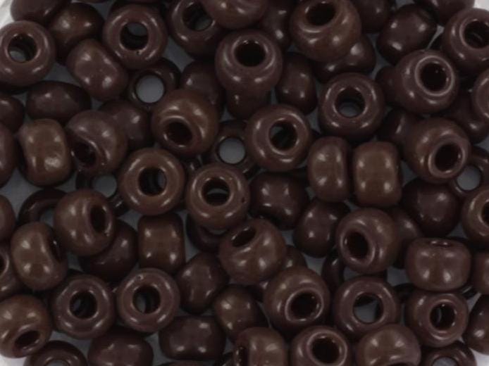 10g Miyuki seed beads 6/0, opaque chocolate brown 409, japanese beads, large brown rocailles, size 4mm, pony beads