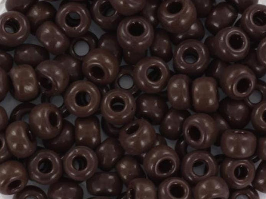 10g Miyuki seed beads 6/0, opaque chocolate brown 409, japanese beads, large brown rocailles, size 4mm, pony beads