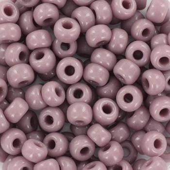 10g Miyuki seed beads 6/0, opaque mauve 410, japanese beads, large purple rocailles, size 4mm, pony beads