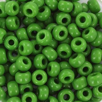 10g Miyuki seed beads 6/0, opaque green 411, japanese beads, large green rocailles, size 4mm, pony beads