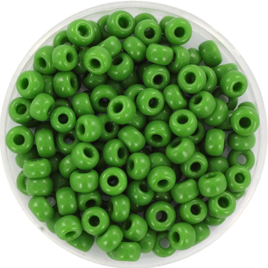 10g Miyuki seed beads 6/0, opaque green 411, japanese beads, large green rocailles, size 4mm, pony beads