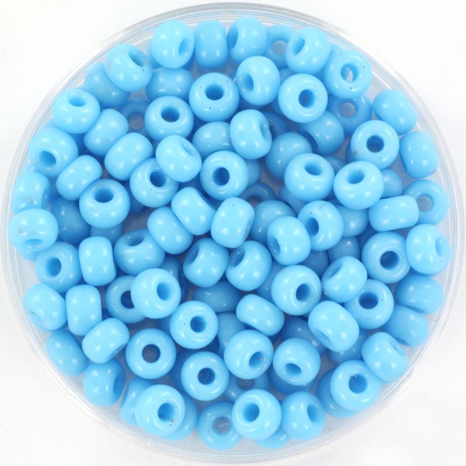 10g Miyuki seed beads 6/0, opaque turquoise blue 413, japanese beads, large blue rocailles, size 4mm, pony beads