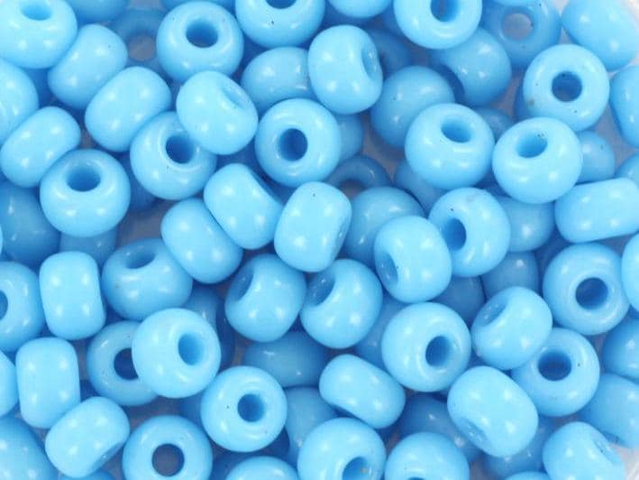 10g Miyuki seed beads 6/0, opaque turquoise blue 413, japanese beads, large blue rocailles, size 4mm, pony beads