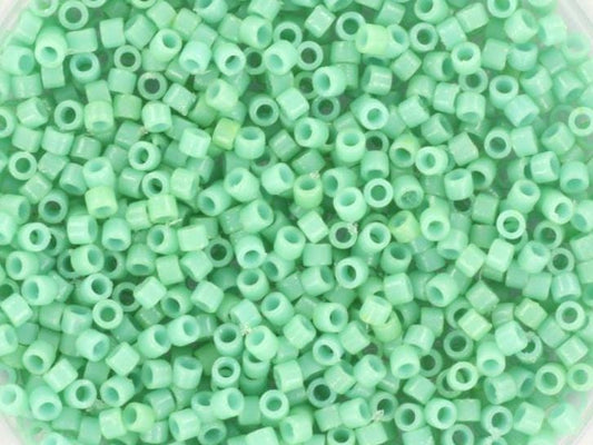 Miyuki Delica beads duracoat opaque sea opal, 5g 11/0 DB2125, cylindrical beads, aqua green Miyuki, DB 2125, Delica opaque green