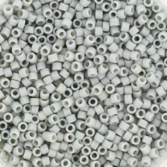 Miyuki Delica beads opaque glazed frosted gray, 5g 11/0 DB2281, cylindrical beads, matte luster gray, color DB 2281