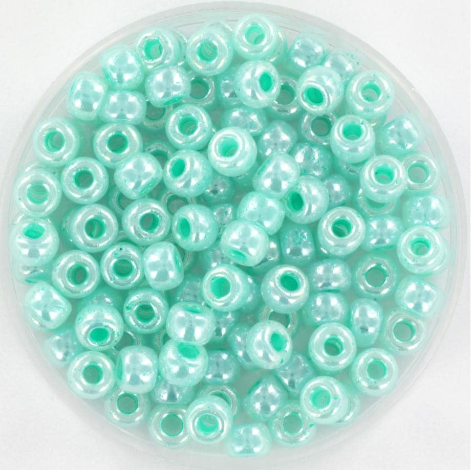 10g Miyuki seed beads 6/0, ceylon aqua green 536, japanese beads, large green rocailles, size 4mm, pony beads