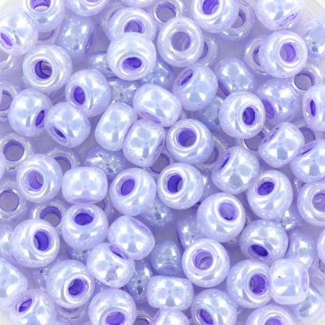 10g Miyuki seed beads 6/0, ceylon lilac 538, japanese beads, large purple rocailles, size 4mm, pony beads