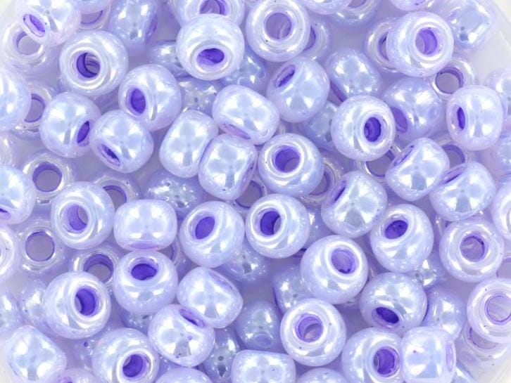 10g Miyuki seed beads 6/0, ceylon lilac 538, japanese beads, large purple rocailles, size 4mm, pony beads