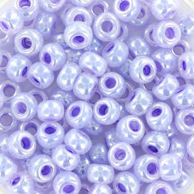 10g Miyuki seed beads 6/0, ceylon lilac 538, japanese beads, large purple rocailles, size 4mm, pony beads