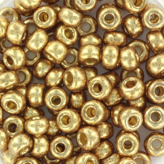 10g Miyuki seed beads duracoat galvanized champagne size 6/0 4204, beads from japan, round rocailles, 4mm big gold beads