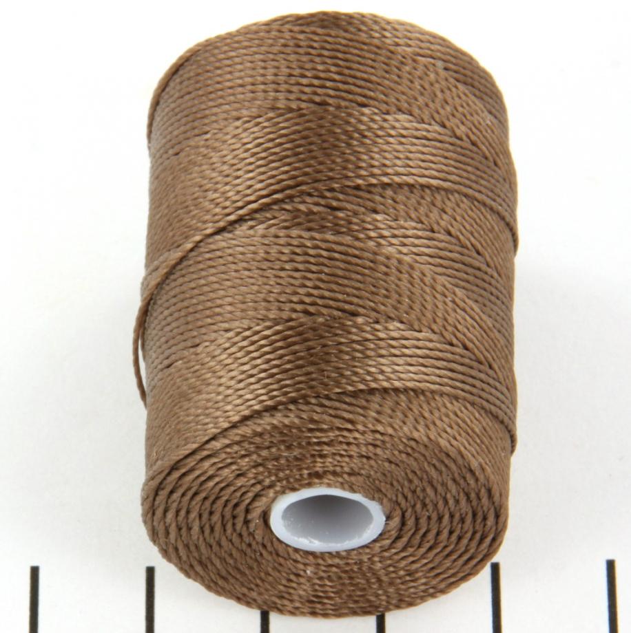 5 meters C-lon bead cord 0.5 mm medium brown, macrame cord brown, micro macrame nylon cord, kumihimo yarn