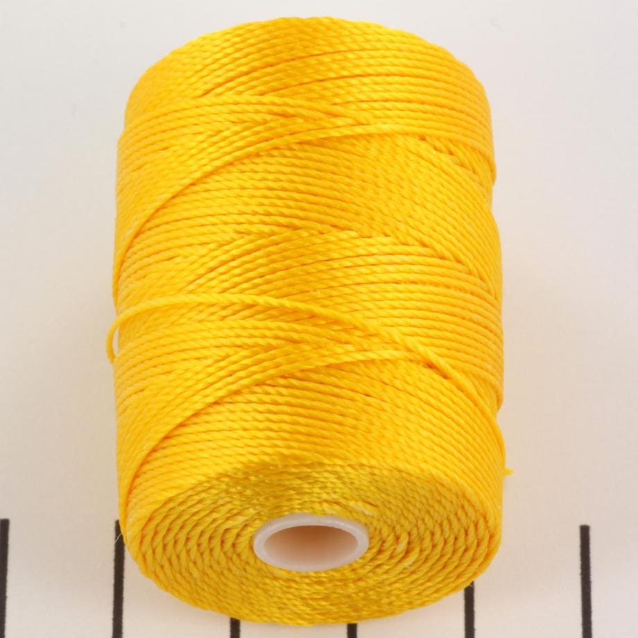 5 meters C-lon bead cord 0.5 mm golden yellow, macrame cord yellow, micro macrame nylon cord, kumihimo yarn, dark yellow