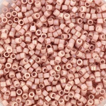 Miyuki Delica beads opaque matte ab pink champagne, 5g 11/0 DB1525, cylindrical beads, light pink Miyuki, color DB 1525, matte rosé