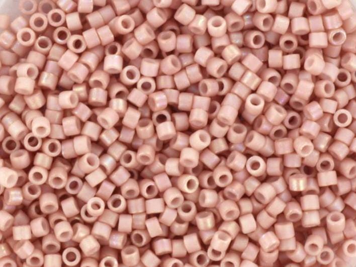 Miyuki Delica beads opaque matte ab pink champagne, 5g 11/0 DB1525, cylindrical beads, light pink Miyuki, color DB 1525, matte rosé